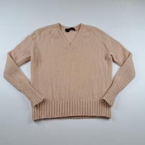 360Cashmere Sweater Womens XS Beige 100% Cashmere V Neck Pullover Top Knit
